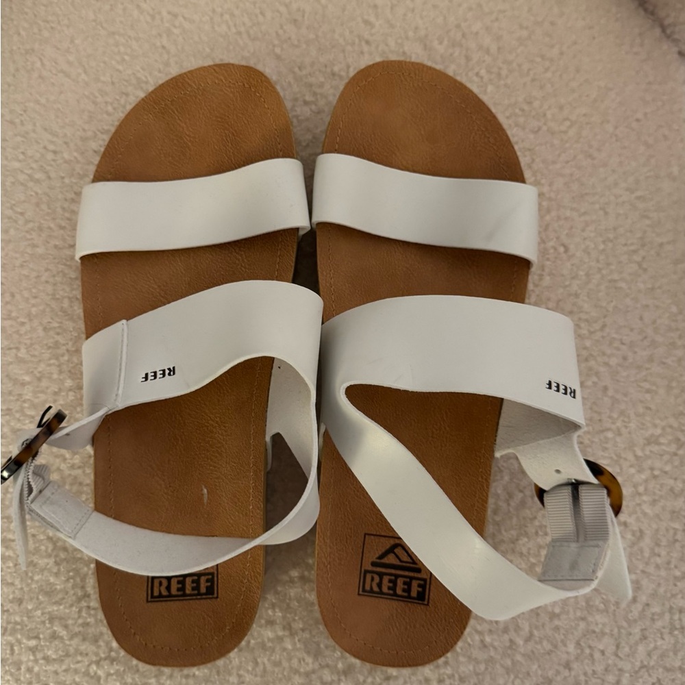 Reef White and Tan Sandals